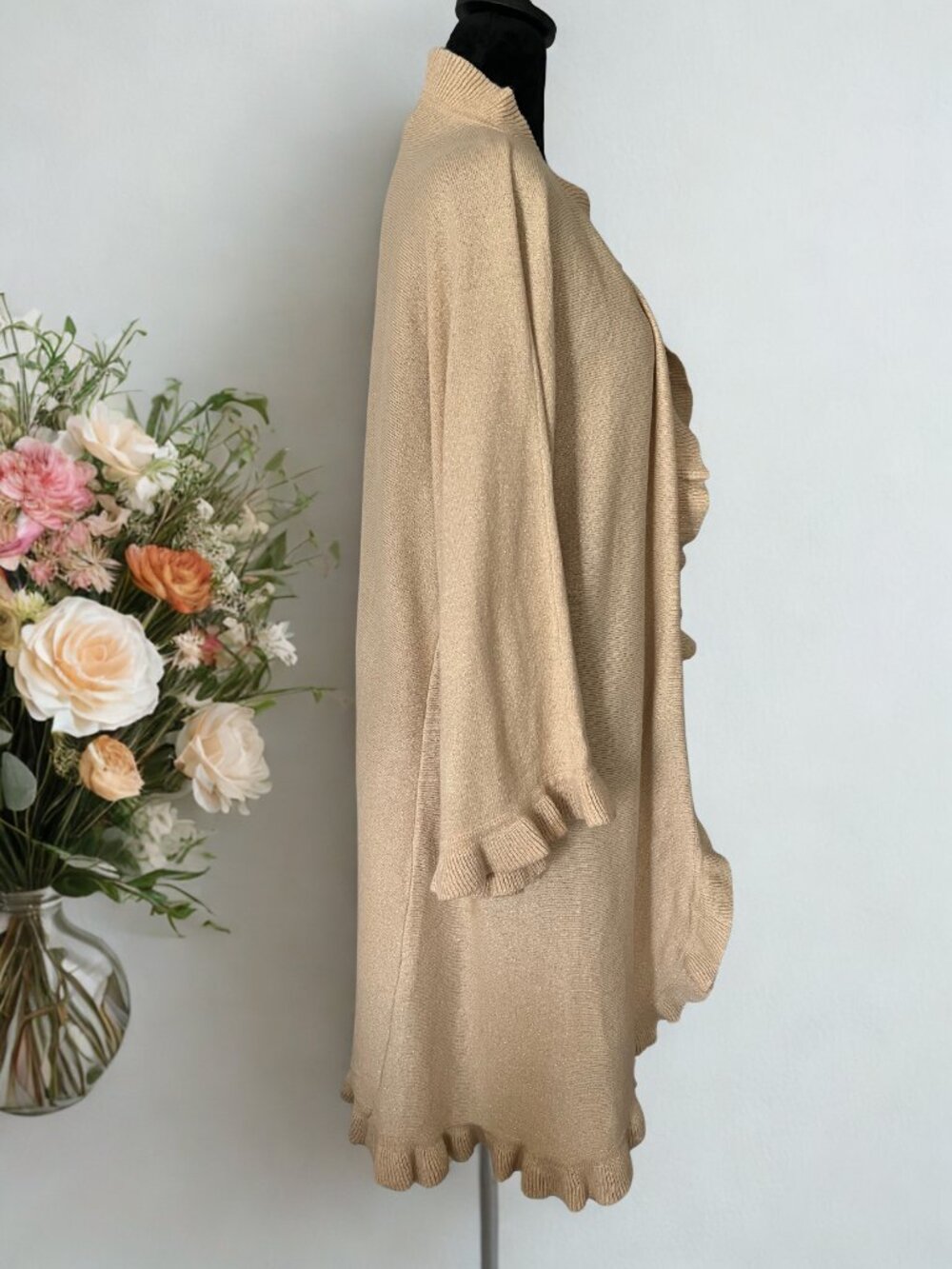 Gold Ruffle Trim Sweater - Picture 2 of 4